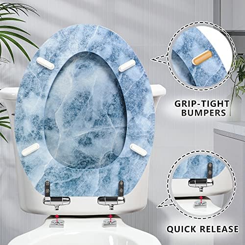 Angol Shiold издолжено тоалетно седиште MDF Дрвено тоалетно седиште со тивко блиски и брзо ослободување на шарки, лесни за инсталирање исто така