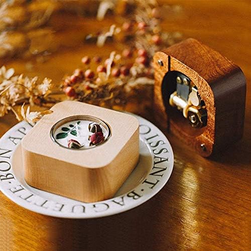 XJJZS Music Box- едноставна модерна креативна музичка кутија со дрвени детски украси Ретро музичка кутија