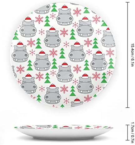 Божиќни хипопови со керамички декоративни плочи на Дедо Мраз со стојат коски што висат украси десертни плочи