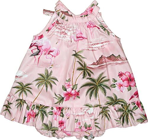 РЈЦ бебе девојче Фламинго рајски халтер Руфл Хавајски фустан со 2 парчиња сет