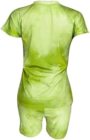 Ramoug жени летна вратоврска боја шарена печатење 2 парчиња шорцеви постави облека за тренерки