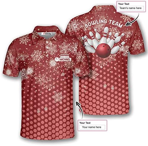 Персонализирана кошула за куглање за мажи, божиќни кошули за куглање, сопствени дресови за куглање за шекери, големина S-5XL