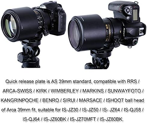 Поддршка за јака за леќи за поддршка на стативата за стативи за статив за Nikon RT-1 Nikkor AF-S 300mm F/4E PF ED VR и AF-S 70-200mm f/4G ED VR-Bottom Figle File Fail Complictiation Complatible со ARCA-SWISS 39MM Fit Ball Head