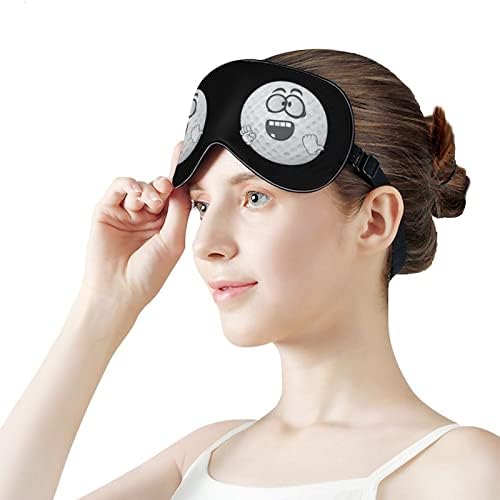 Голф топка Смајли лице за спиење маска со лесна маска за слепи маска за очи со прилагодлива лента за мажи жени