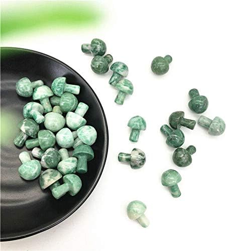 Seewudee AG216 3 парчиња природна зелена жад смарагд камен печурки во форма на кристал полиран заздравувачки подарок природни камења и