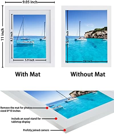 Uwrubs 8x10 рамка за слика со стакло отпорно на тресење, хоризонтални и вертикални формати за wallидови и таблети ， wallидни галерии фото