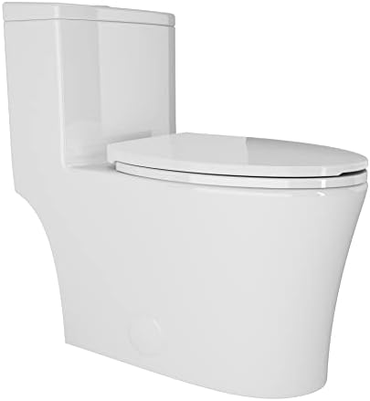 Издолжено едно парче тоалетно со двојно светло и меко блиско седиште, тоалетна чинија за бања во бело