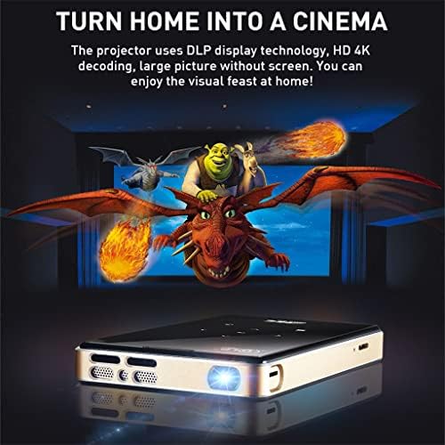 Jahh Projector Mini Android 9.0 4000mAh Батерија, поддршка 4K Miracast Airplay Mobile Projector Video Beamer