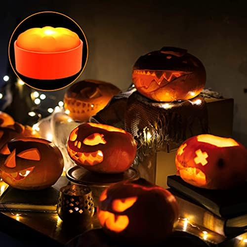 Gogsic Halloweeen LED светла од тиква на отворено со далечински и тајмер, батерии управувани светли реални запалени електрични свеќи за декор за Ноќта на вештерките Jackек-О-ф?