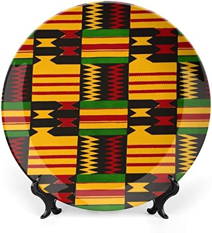 Африкански племенски печатена коска Кина Декоративна чинија тркалезни керамички плочи занает со приказ за домашна канцеларија wallидна вечера