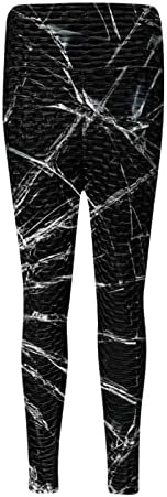Pentенски печатење панталони меурчиња за кревање колк за фитнес панталони Панталони кои работат со висока половината за јога, исечени јога панталони
