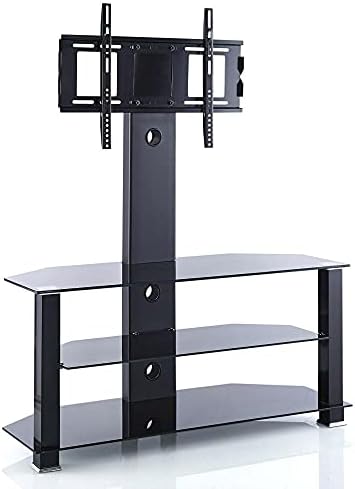Не'рѓосувачки челик вертикален монитор штанд за повеќето 32-70 инчи рамни заоблени телевизори, wallидни држачи до 50 килограми висина на навалување прилагодлива