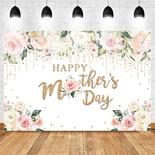 Мочичка Среќен Ден На Мајката Позадина Розова Цветни Златни Денот На Мајката Позадина Сакам Мајка Подароци Ѕид Декорација Банер Фото Кабина