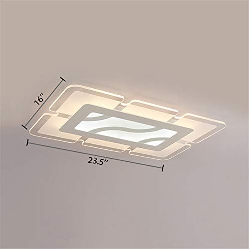 Baycheer Современа LED таванска светлина 23,5 инчи правоаголна форма Ултра-тенка лустер ладна светлина во бела завршница