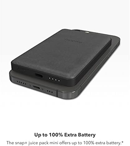 Mophie 3-во-1 Magsafe безжично полнење штанд за Apple iPhone, White & Snap+ сок пакет мини-безжичен преносен магнетски полнач со внатрешна батерија од 5000 mAh, црна
