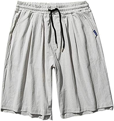 Машки шорцеви за мажи летни обични панталони џогер фитнес панталони постелнина лабава панталони шорцеви