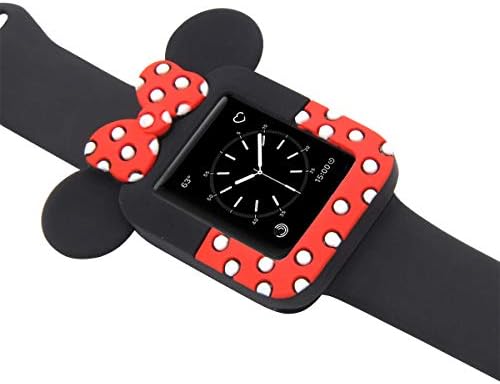 АКСОМИЈА Со Apple Watch 4 Случај, Minnie Mouse 40mm/44mm Еластична Апсорпција На Удари iwatch 4 Случај Компатибилен Епл Часовник Серија 4 Случај