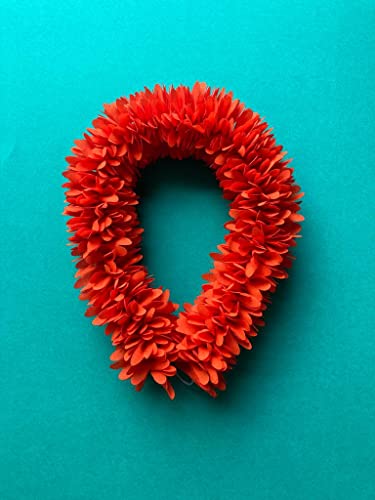 Соништа@Баратантијам Единствена Портокалова Боја цвет синтетичка Ткаенина гајра 15 инчи за Прекрасни И Зачудувачки Фризури