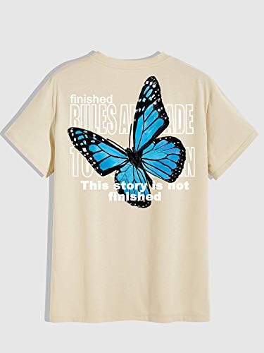 АМЈАВА Кошули За Мажи Машки Кошули Блузи Мажи Пеперутка &засилувач; Слоган Графички Маици