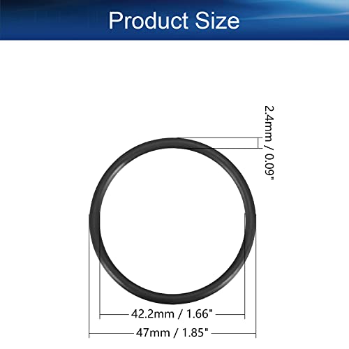 Bettomshin 5pcs нитрилна гума О-прстени, 47мм ОД 42,2мм ID 2,4 мм ширина, метричка бунарска запечатување заплет за заптивка за тапа за домаќинството на цевководот, хидрауличен г