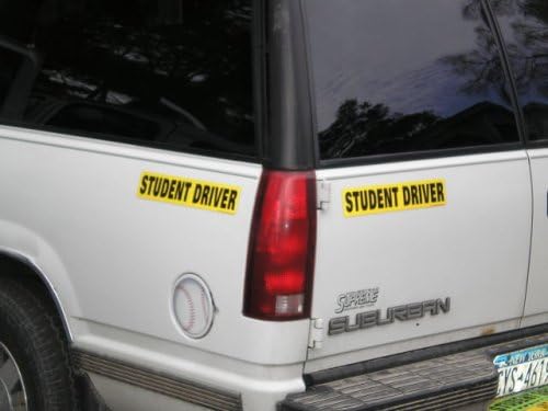 Еден Студент Возач Магнет - Рефлектирачки Автомобилски Знак-Поголем Од Другите-Големи 2 Букви на Магнетно - Жолта Рефлектирачка Позадина