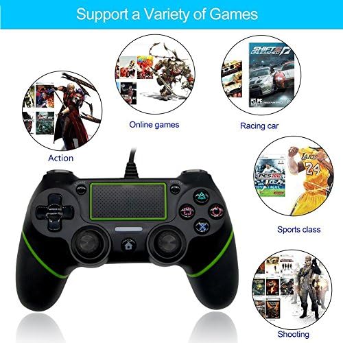 Gamepad За Playstation 4-SHNIN За Жичен PS4 Контролер со кабел зелена