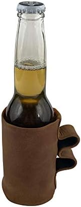 Скриј &засилувач; Пијат Рустикален Кожа Пиво Ракавица Рачно Изработени Бурбон Браун