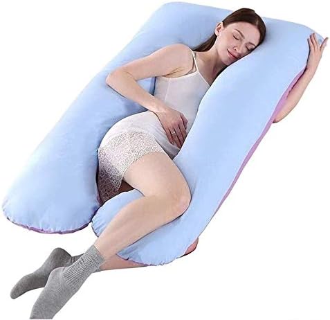 Daperci Cozy Premium U форма Удобна перница за бременост Перница за породилно за странично спиење за растечка поддршка на стомакот, отстранлив