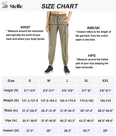 Stelle пешачки карго џогери за жени лесен брз сув UPF 50 со панталони за џебови за патенти за тренингот на отворено