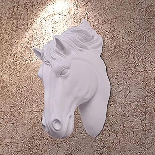 RTGGSSEL RETRO FAUX HORSE Wallид монтирање симулирана смола таксидермична животинска глава украс лажна коњска глава скулптура wallиден декор