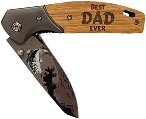 Моите лични спомени врежаа џебни нож со преклопување со сечило на лов - подарок за лов на риболов за тато, мажи, него, сопруг -
