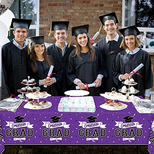 DAZONGE Виолетова Дипломирање Украси 2023, 2 Пакет Дипломирање Декорации Класа од 2023 Година, Голем Чаршав За Дипломирање, Декорации За Дипломирање