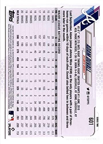 2021 Топпс 601 Адам Дувал Атланта Храбри серија 2 МЛБ картичка за тргување со бејзбол