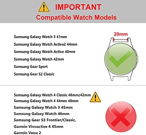 Јејок Галакси Гледајте 3 41мм Бендови Силикон, Самсунг Галакси Гледајте Активни 2 44мм Бендови Спорт За Мажи Жени, 20мм Замена На Ременот За Часовници За Samsung Gear Sport/Galaxy W