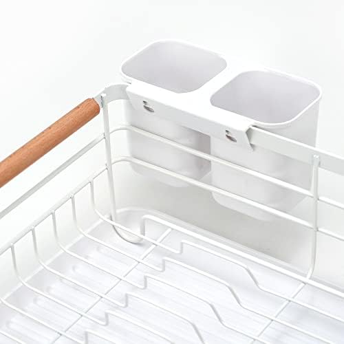 Решетката за сушење на садови, кујнски сад за кујнски садови, лавици за чистење со кујна за кујнски бројач со држач за прибор