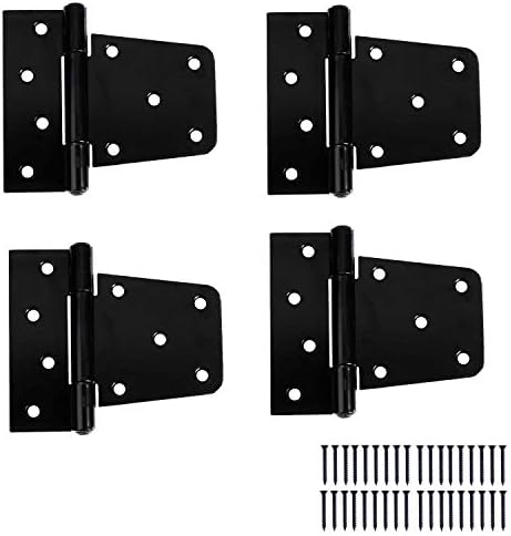 Тешки шарки на вратата на Илјапа, 6 пакувања - црни квадратни шарки за порта, штала или барака за складирање