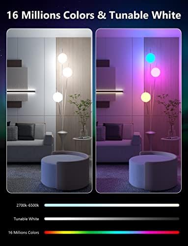 Maxcio Smart WIFI LED Сијалица RGBCW Сијалица За Промена На Бојата Компатибилна Со Alexa &засилувач; Google Home, Bluetooth Сијалица Музика