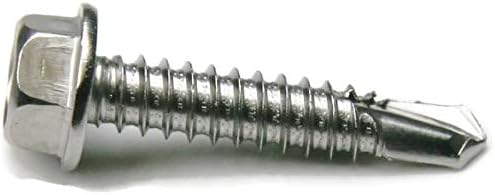 6 Хексот за мијалник од не'рѓосувачки челик за само -дупчење завртки за метални завртки за точки на точки 6 x 3/4 инчи qty 1000