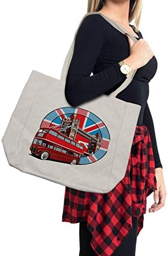 Амбесон Лондон торба за купување, британско знаме Метропол град во Лондон Темза Река Меморијалии Англиски автобус, еколошка торба за еднократна