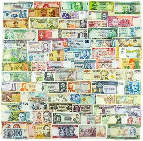 100 Различни Светски Банкноти, Вистински Вредни Хартиени Пари, Стара Колекција На Девизи
