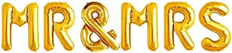 LINGAIXINYUE г-дин &засилувач; Г-ѓа Писмо Балони-16 инчен Злато Свадба Фолија Балони За Свадба Годишнината Роденден Двојка Душо Партија