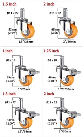 Колички Мебел,тркалца 360 Степени Вртливи Портокалови Тркалца 1/1, 25/1, 5/2 Инчни Тркала Најлонски Тркала Бесшумна Количка Количка 1/4 ПАРЧИЊА