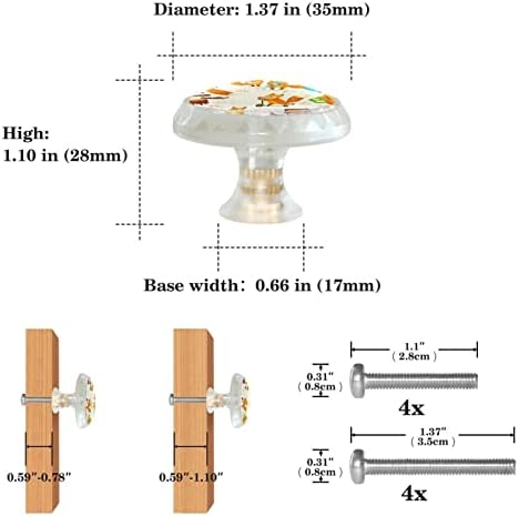 ГЕРОТКР 4 парчиња,Транспарентни Рачки На Кабинетот,Копчиња На Кабинетот,Копчиња За Комоди, Рачки За Кабинети И Фиоки, Фокс