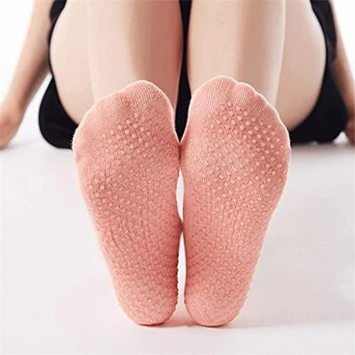 MJWDP 3 пар/многу мажи жени кои не се лизгаат јога чорапи со затегнати дишени анти-лизгачки памучни подни чорапи за пилатес салата фитнес