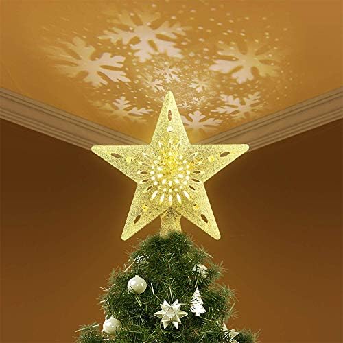 Ѕвезда Проектор Светлина, 100-240V ПРЕДВОДЕНА Шуплива Ѕвезда Снегулка Проектор Светлина Ротација Светилка, Погоден За Божиќ, Празник