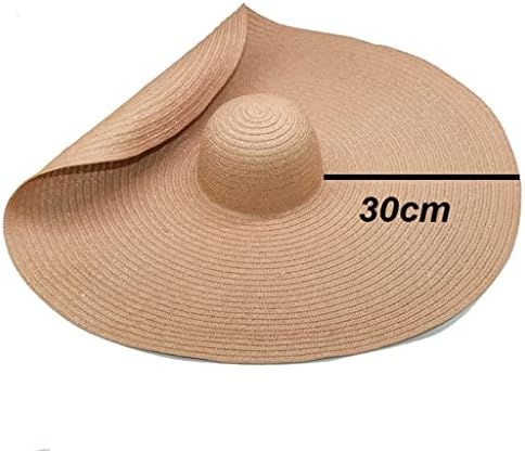 ZSEDP Дијаметар Големи капи на плажа за жени ширина од 30 см широко преголема сончева капа