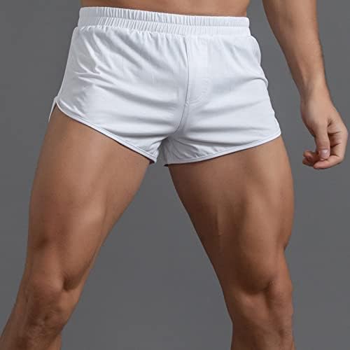 Менс боксер шорцеви летни цврсти бои памучни панталони еластичен бенд лабав брз сув случајни спортски боксери кратки