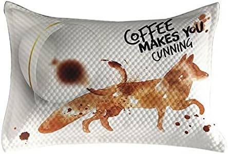 Амбезон Кафе уметност ватиран перница, лукав животинско и човечко природно карактер тема кафе еспресо, стандардно капаче за акцент на