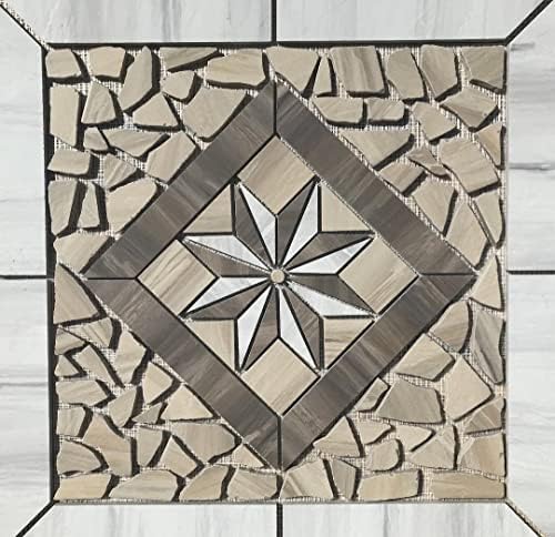 36 x 36 медалјонски мозаик - Среќни подови серија на плочки од камен плочки