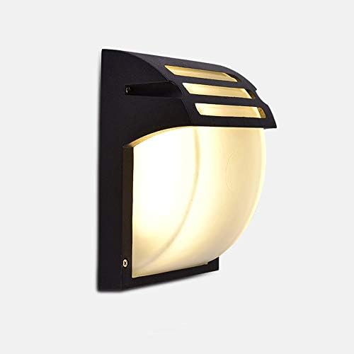 Hnxnr Fashion IP65 водоотпорен водоотпорен водоотпорен LED wallиден ламба алуминиум црно стакло на отворено wallид sconce фенер